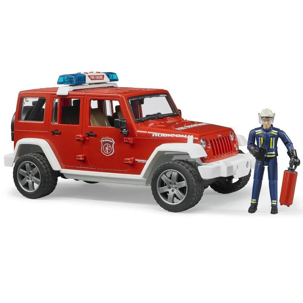 Bruder Jeep Wrangler Unlimited Rubicon Fire Department Vehicle with Fireman