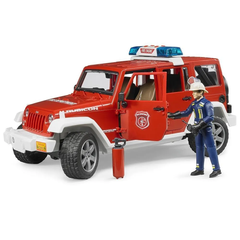 Bruder Jeep Wrangler Unlimited Rubicon Fire Department Vehicle with Fireman