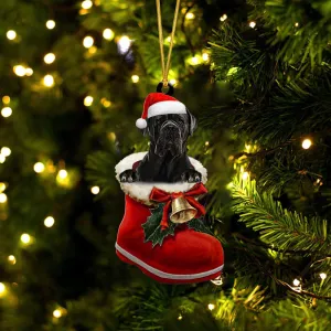 Cane Corso (3)-1-In Santa Boot Christmas-Two Sided Ornament