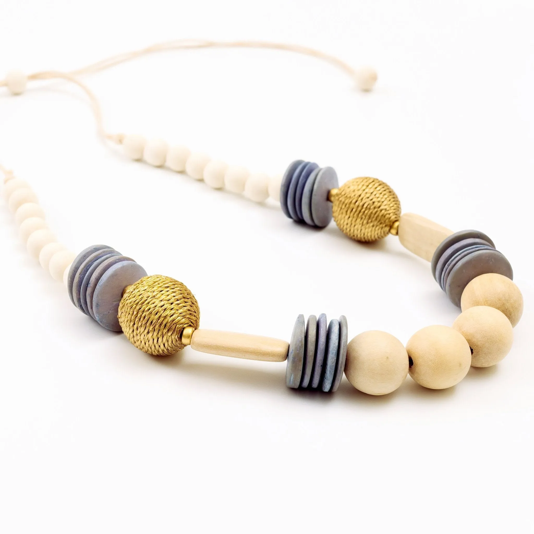Cream Bead Necklace - Bombon Artisan Necklace