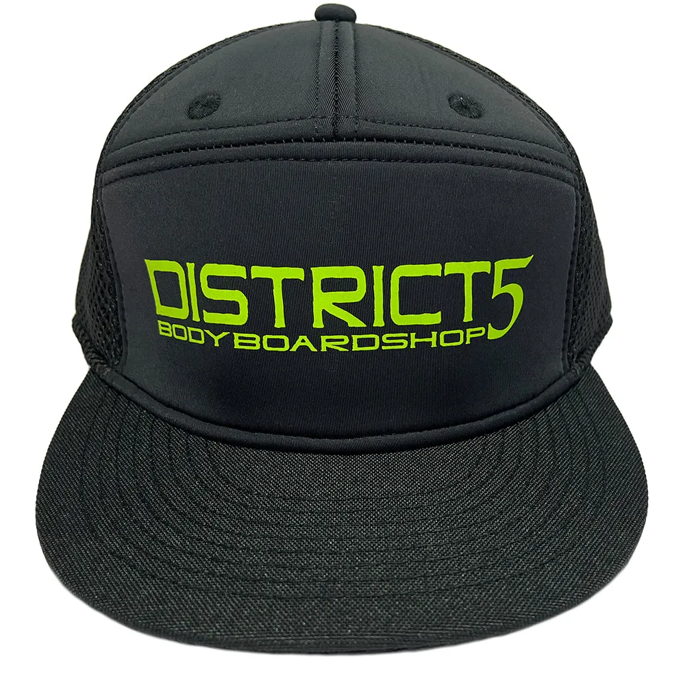 D5 FLAT BRIM 7 PANEL SNAP BACK CAP