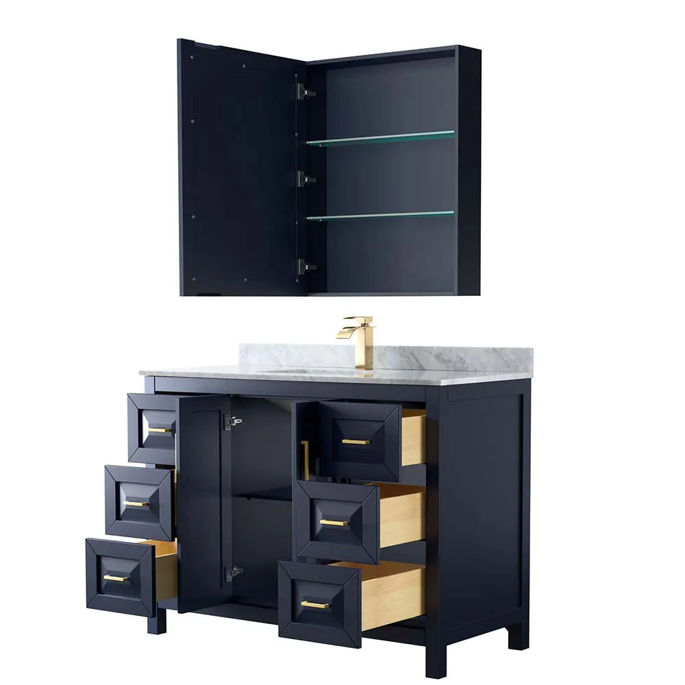 Daria 48 Inch Single Bathroom Vanity in Dark Blue