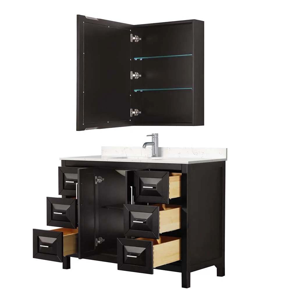 Daria 48 Inch Single Bathroom Vanity in Dark Espresso