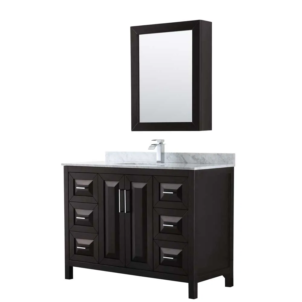 Daria 48 Inch Single Bathroom Vanity in Dark Espresso