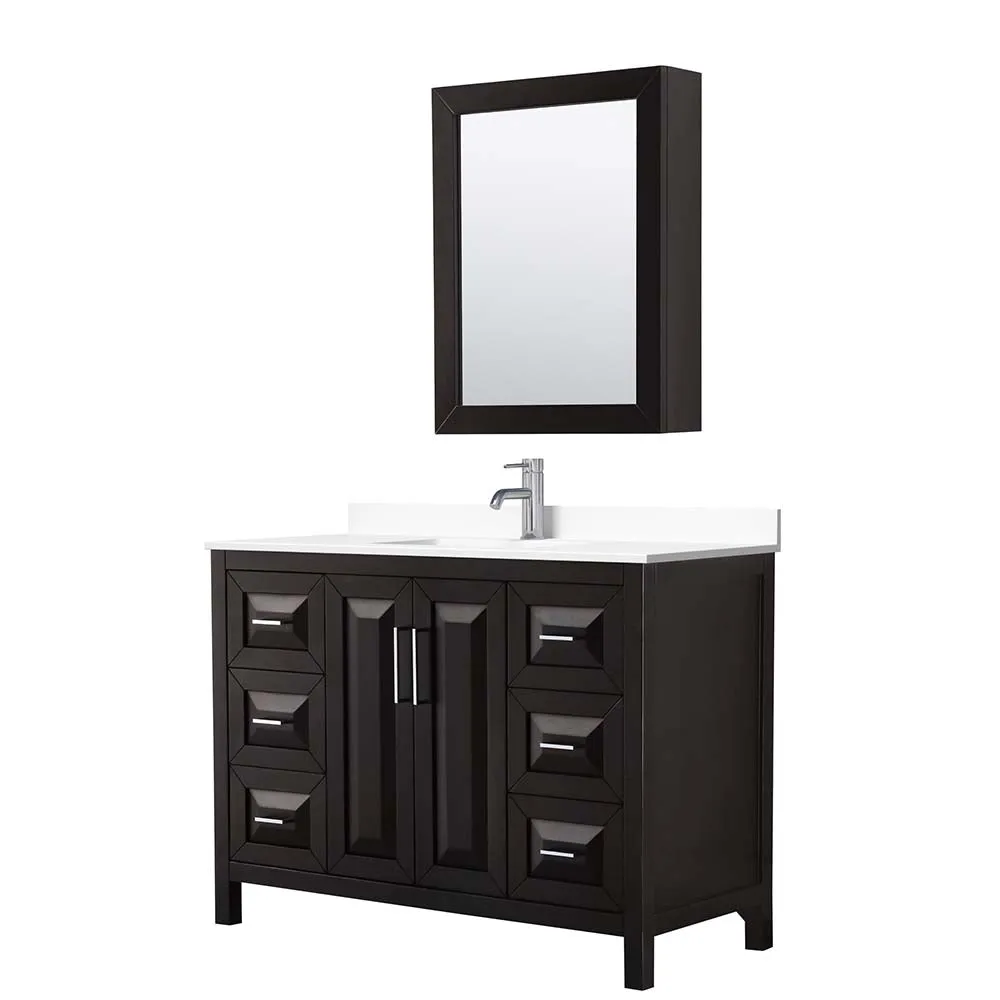 Daria 48 Inch Single Bathroom Vanity in Dark Espresso