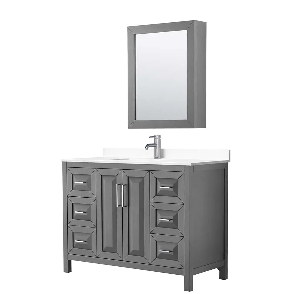 Daria 48 Inch Single Bathroom Vanity in Dark Gray