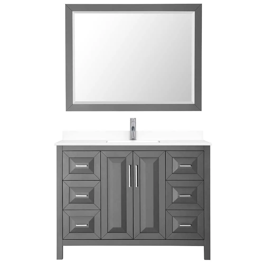Daria 48 Inch Single Bathroom Vanity in Dark Gray