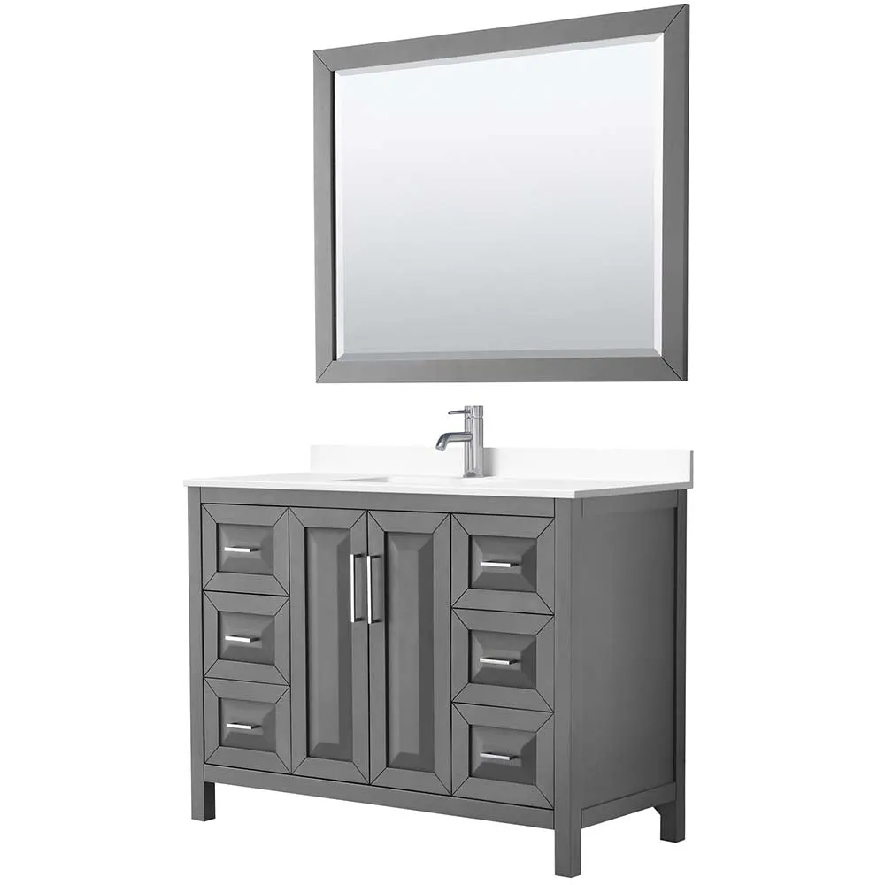 Daria 48 Inch Single Bathroom Vanity in Dark Gray