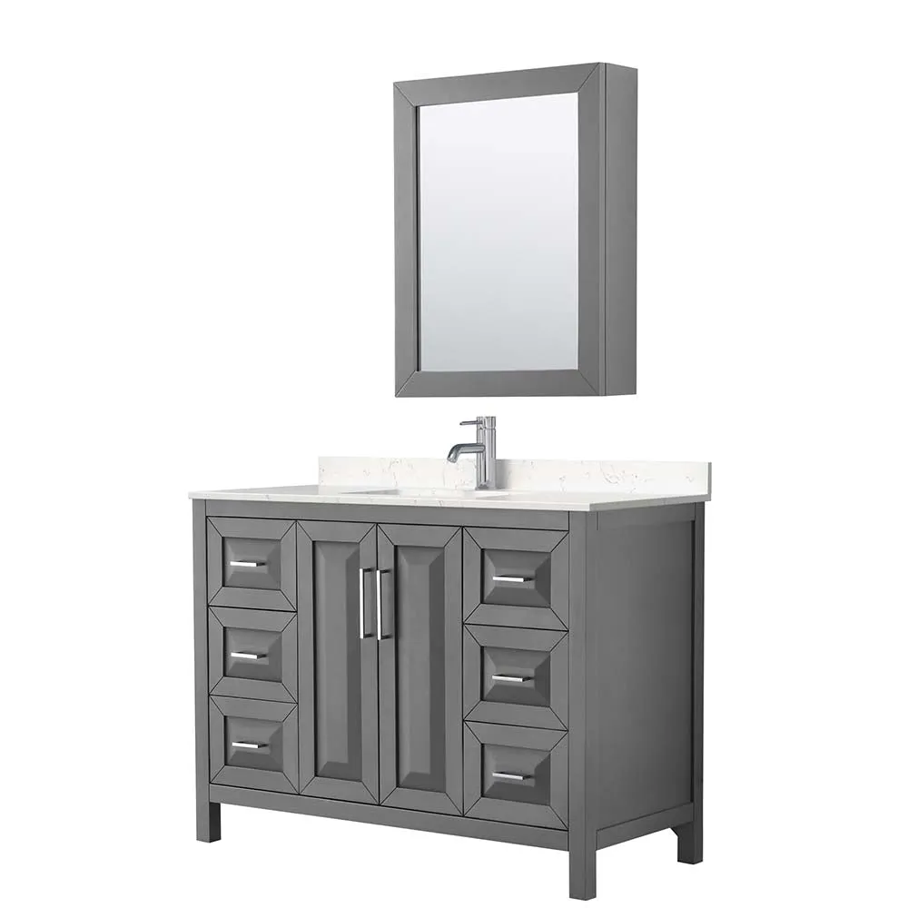 Daria 48 Inch Single Bathroom Vanity in Dark Gray