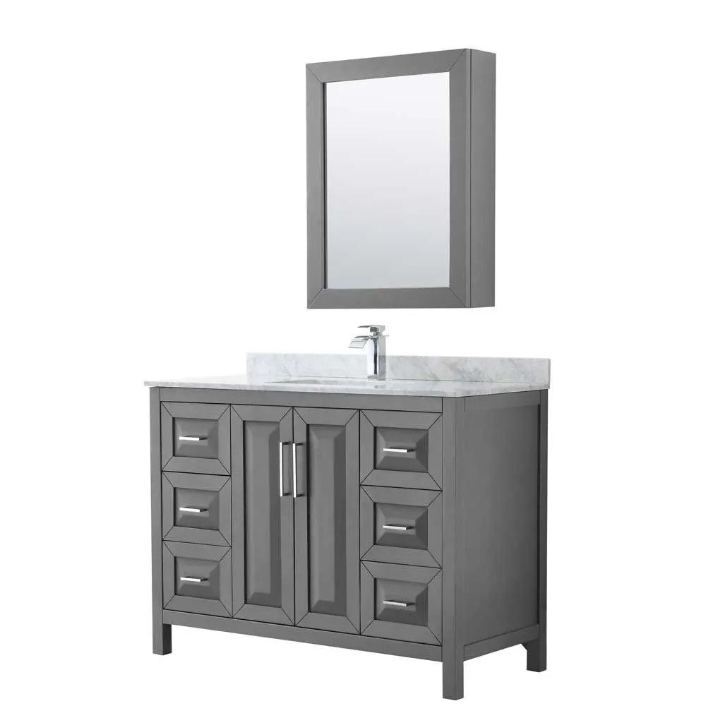 Daria 48 Inch Single Bathroom Vanity in Dark Gray