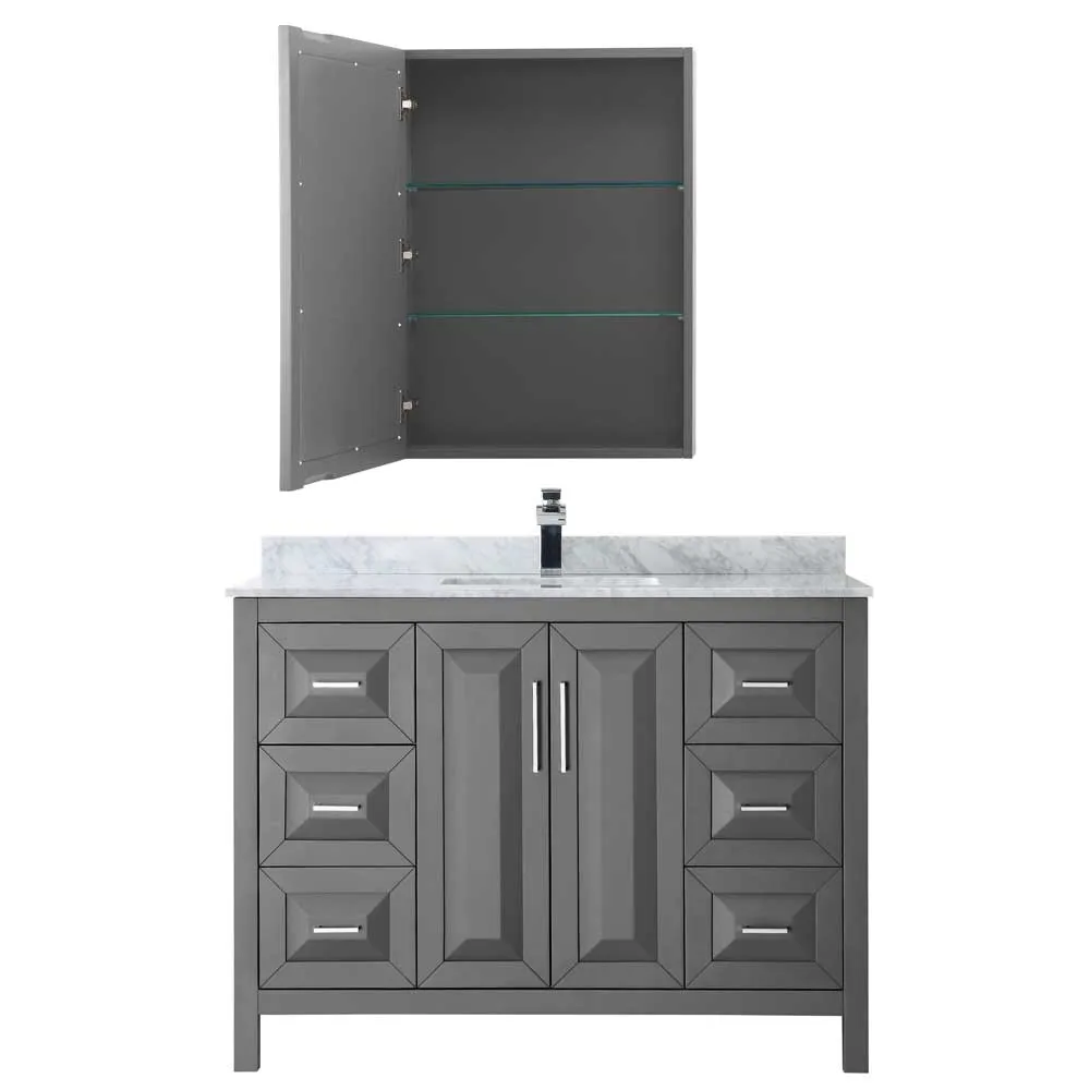 Daria 48 Inch Single Bathroom Vanity in Dark Gray