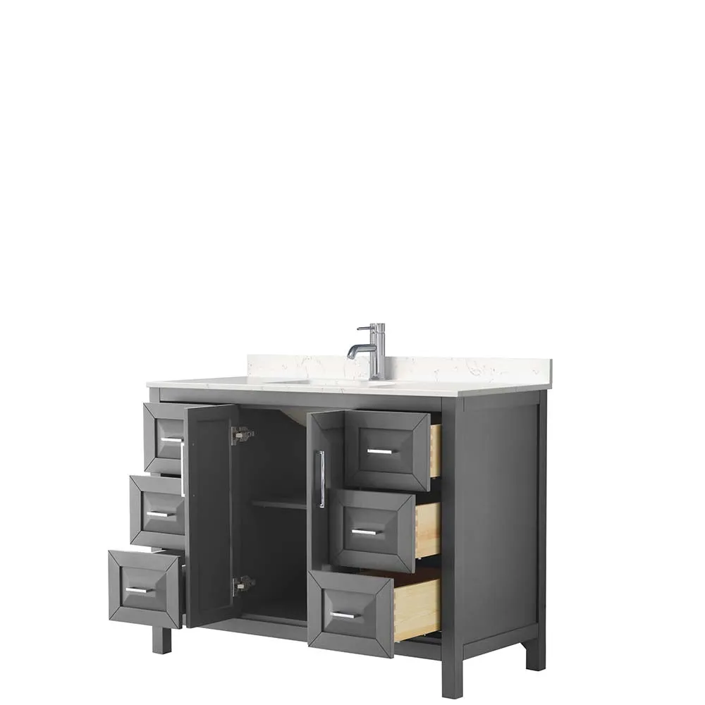 Daria 48 Inch Single Bathroom Vanity in Dark Gray