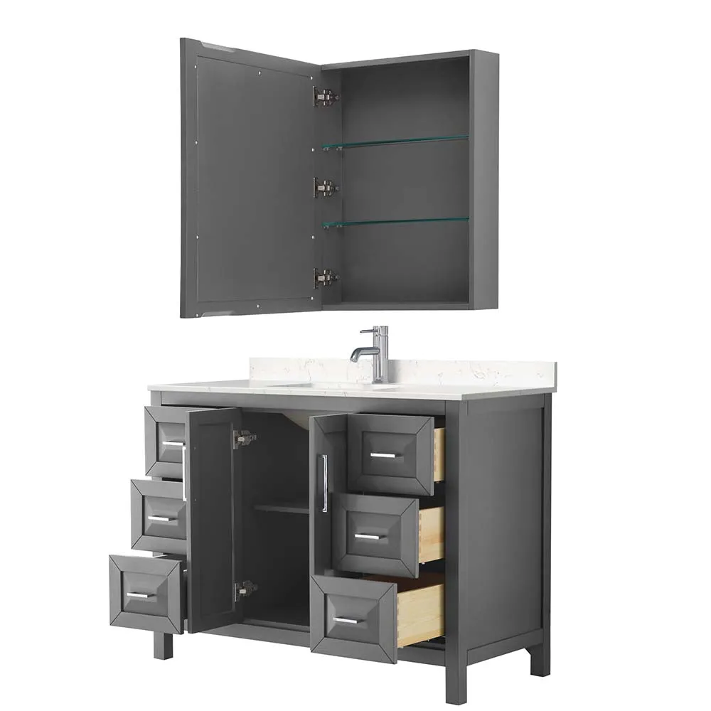 Daria 48 Inch Single Bathroom Vanity in Dark Gray