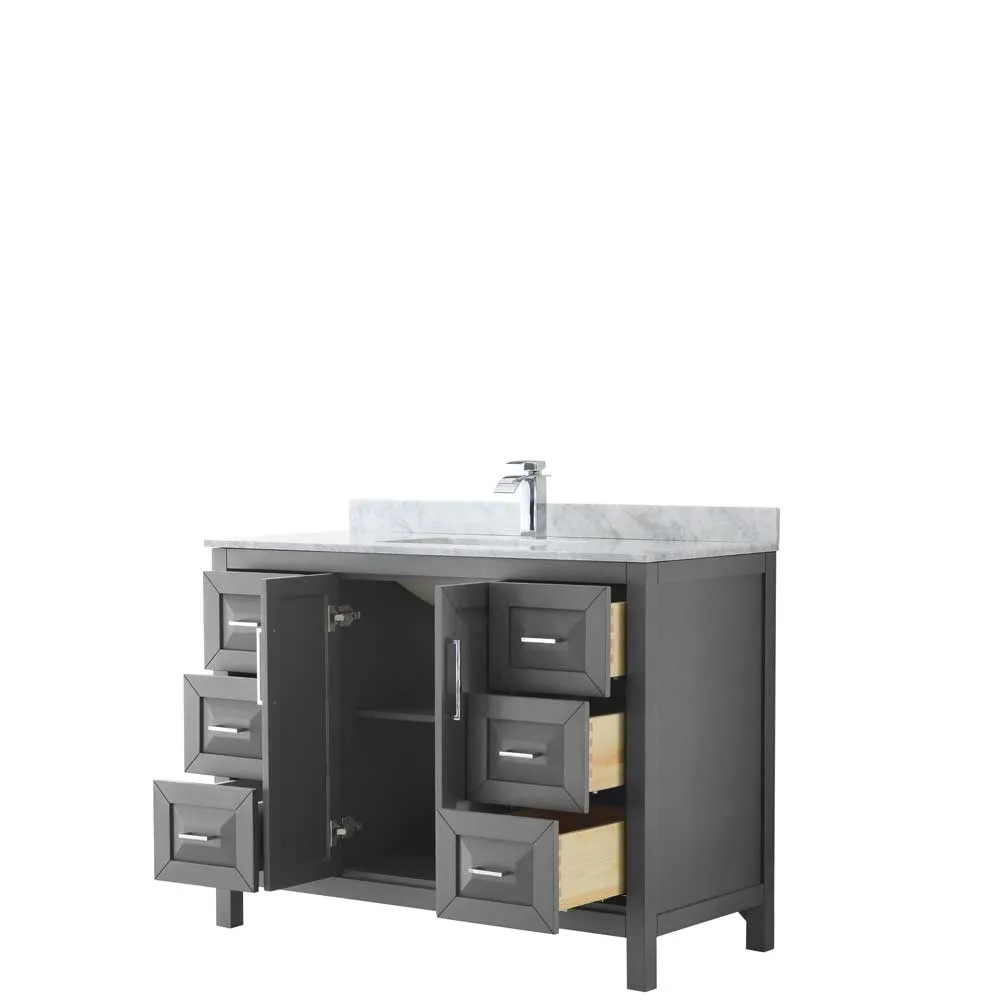 Daria 48 Inch Single Bathroom Vanity in Dark Gray