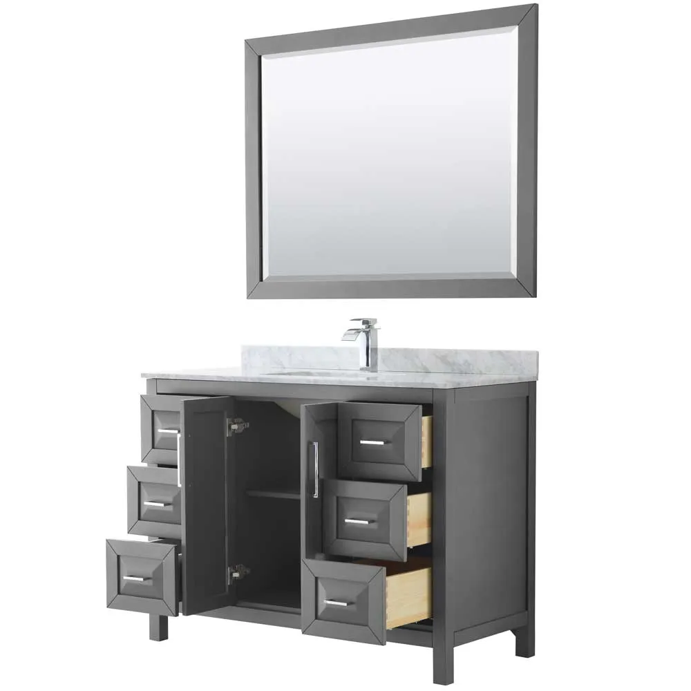 Daria 48 Inch Single Bathroom Vanity in Dark Gray