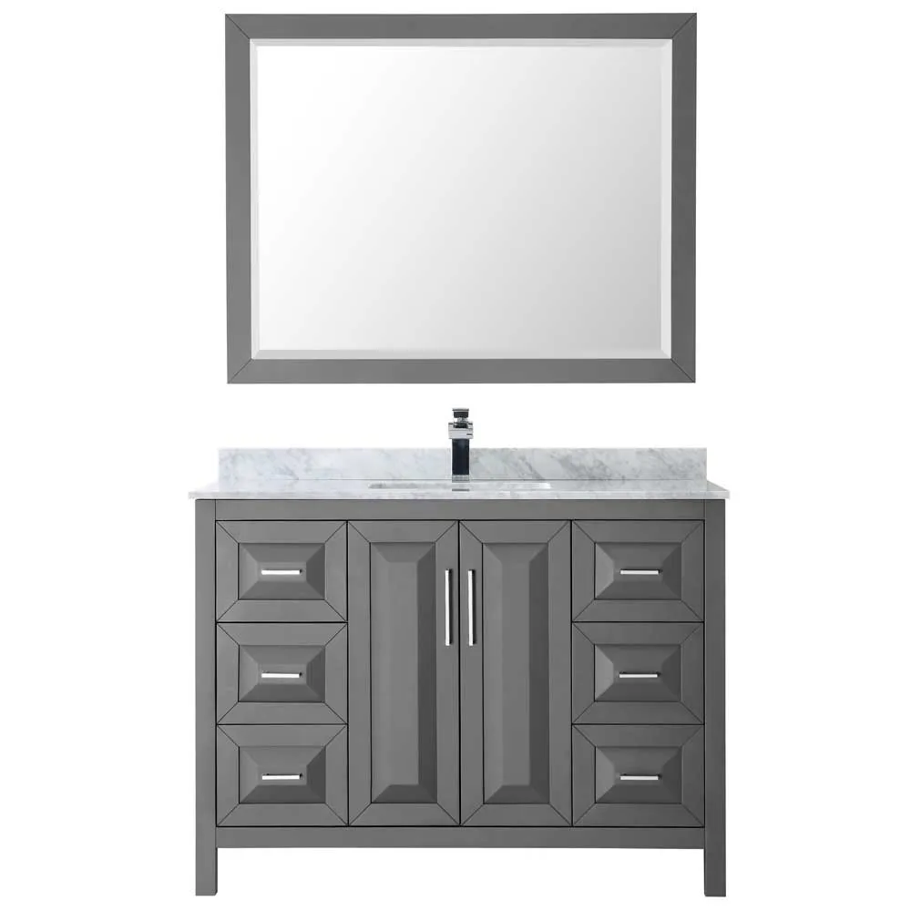 Daria 48 Inch Single Bathroom Vanity in Dark Gray