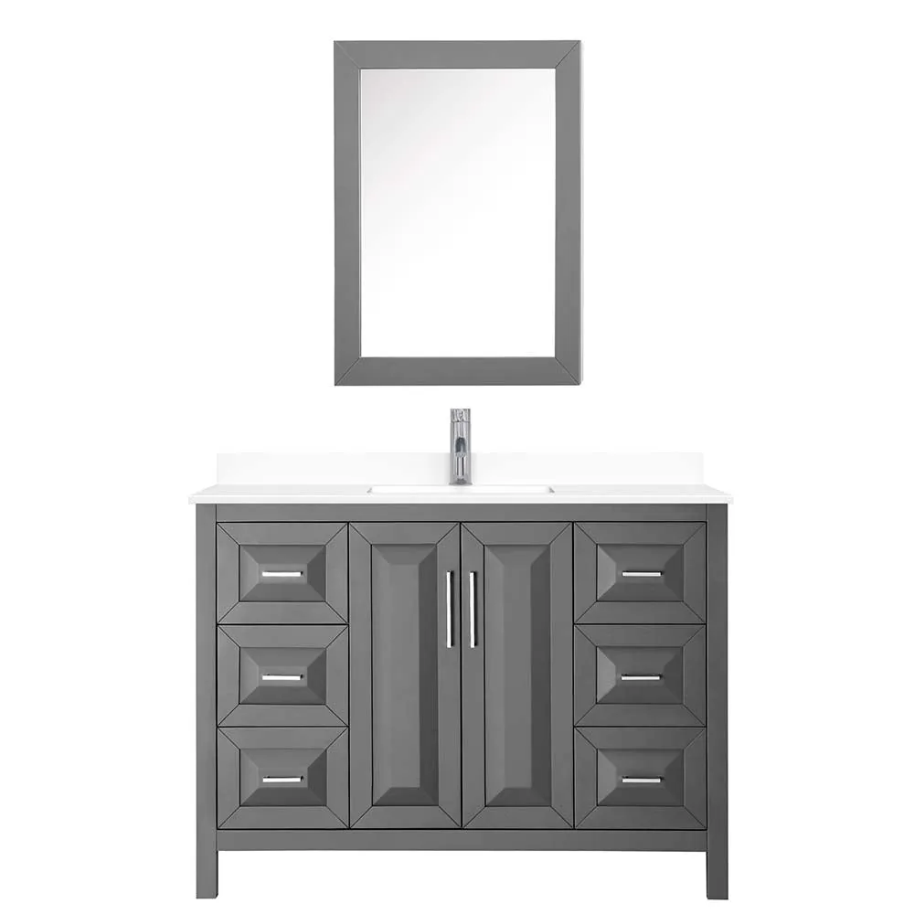 Daria 48 Inch Single Bathroom Vanity in Dark Gray