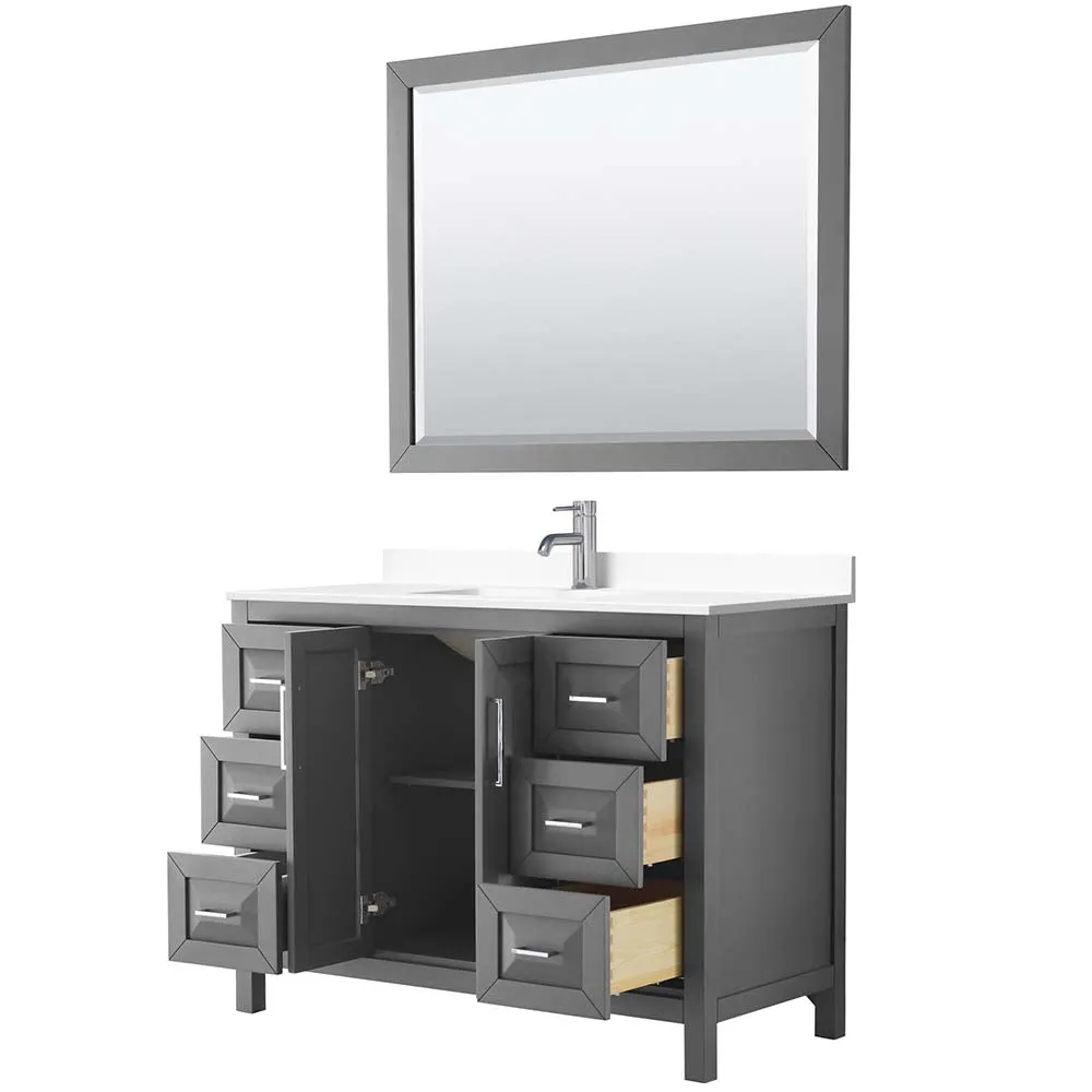 Daria 48 Inch Single Bathroom Vanity in Dark Gray