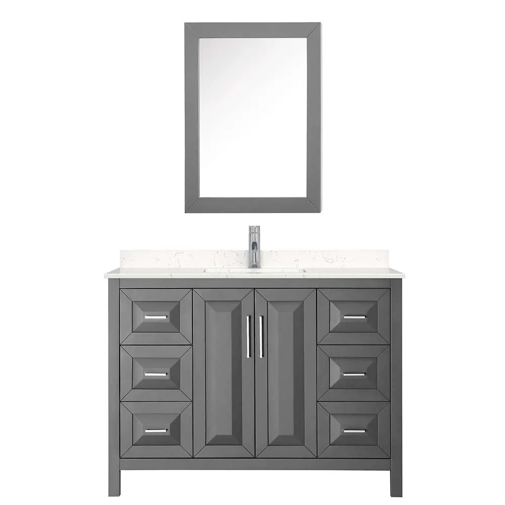 Daria 48 Inch Single Bathroom Vanity in Dark Gray