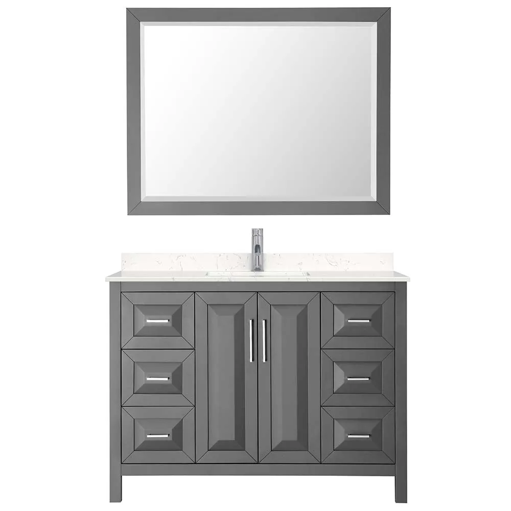 Daria 48 Inch Single Bathroom Vanity in Dark Gray