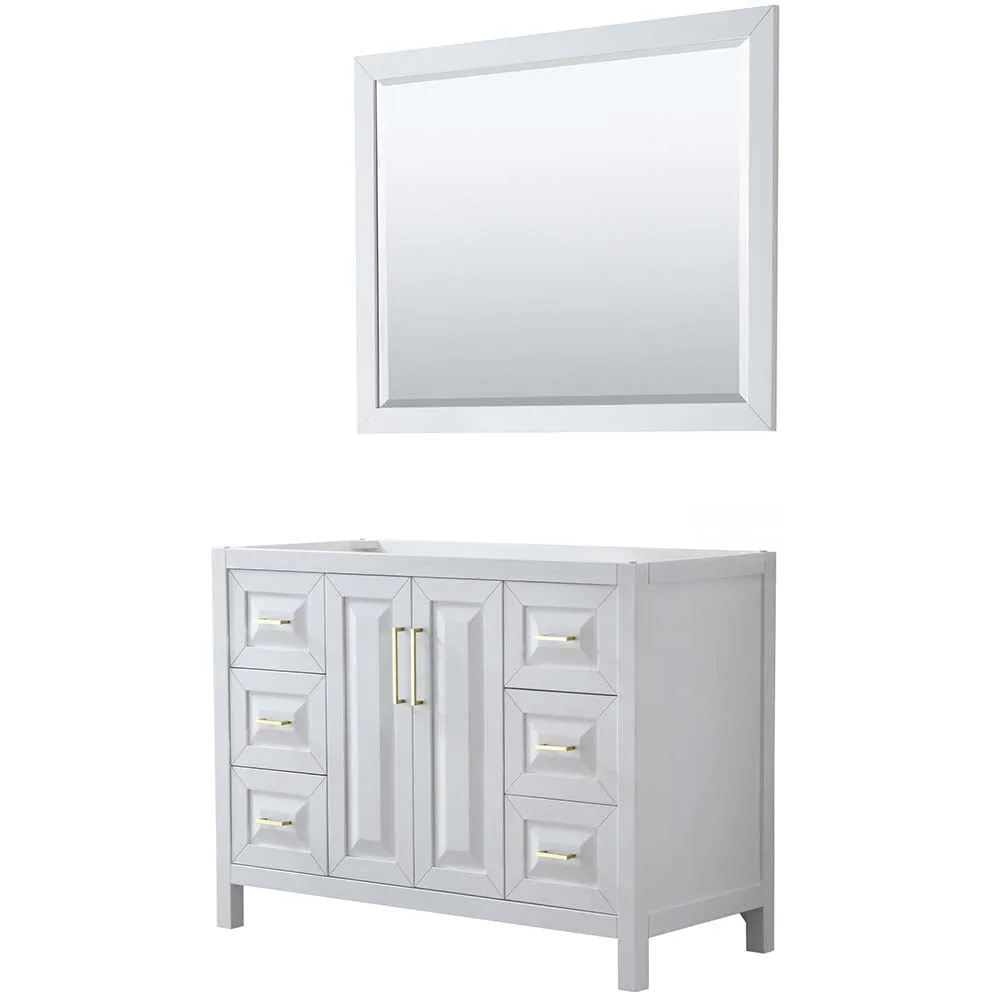 Daria 48 Inch Single Bathroom Vanity in White - Brushed Gold Trim