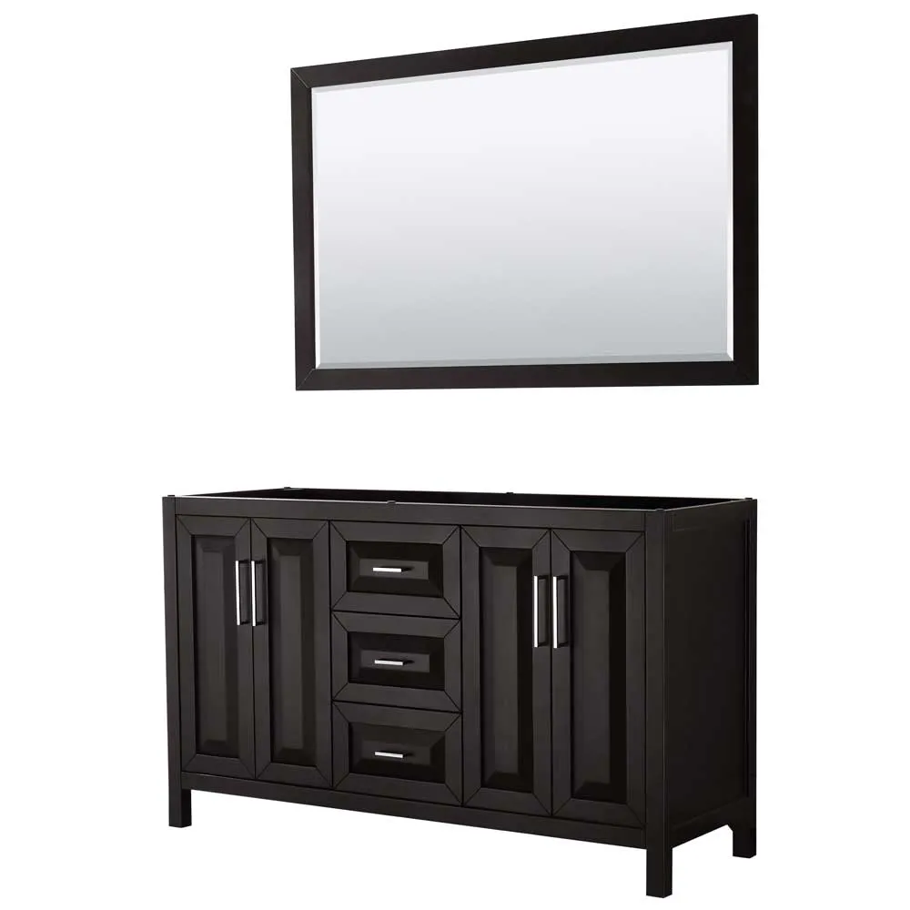 Daria 60 Inch Double Bathroom Vanity in Dark Espresso