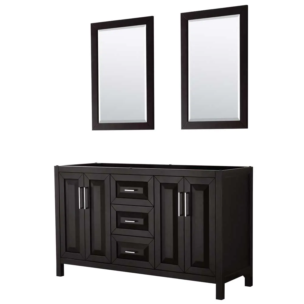 Daria 60 Inch Double Bathroom Vanity in Dark Espresso