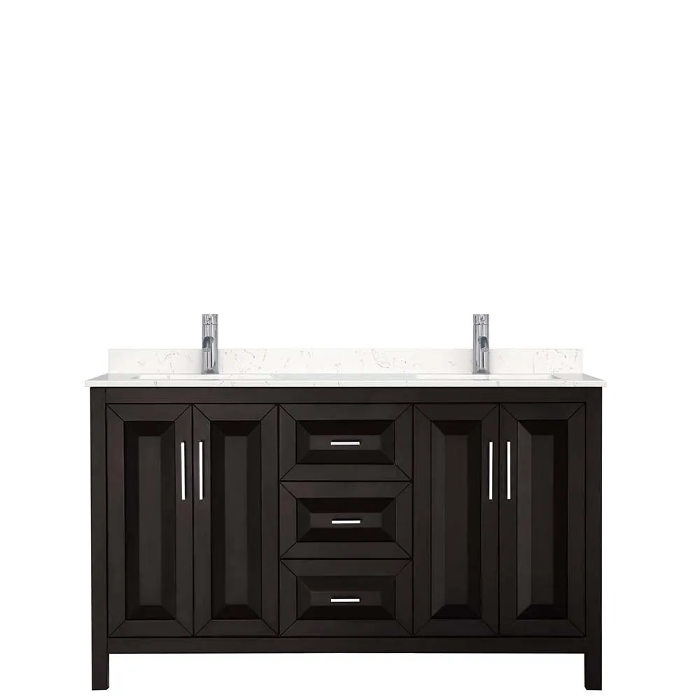Daria 60 Inch Double Bathroom Vanity in Dark Espresso
