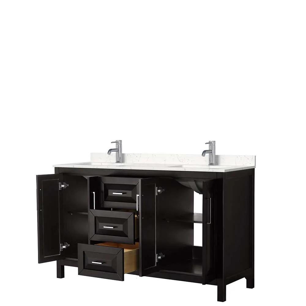 Daria 60 Inch Double Bathroom Vanity in Dark Espresso