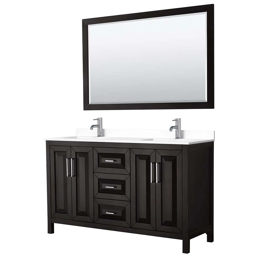 Daria 60 Inch Double Bathroom Vanity in Dark Espresso