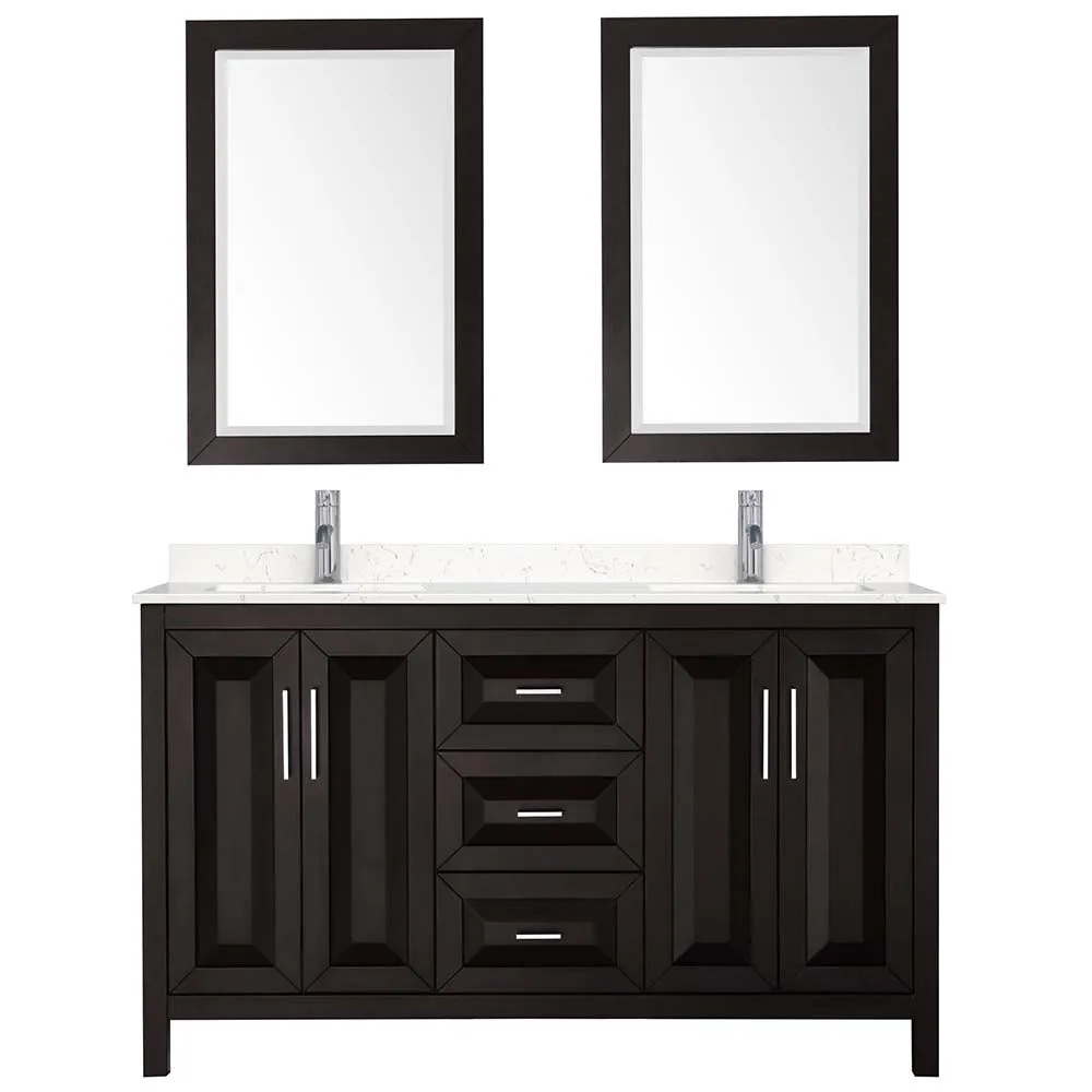 Daria 60 Inch Double Bathroom Vanity in Dark Espresso