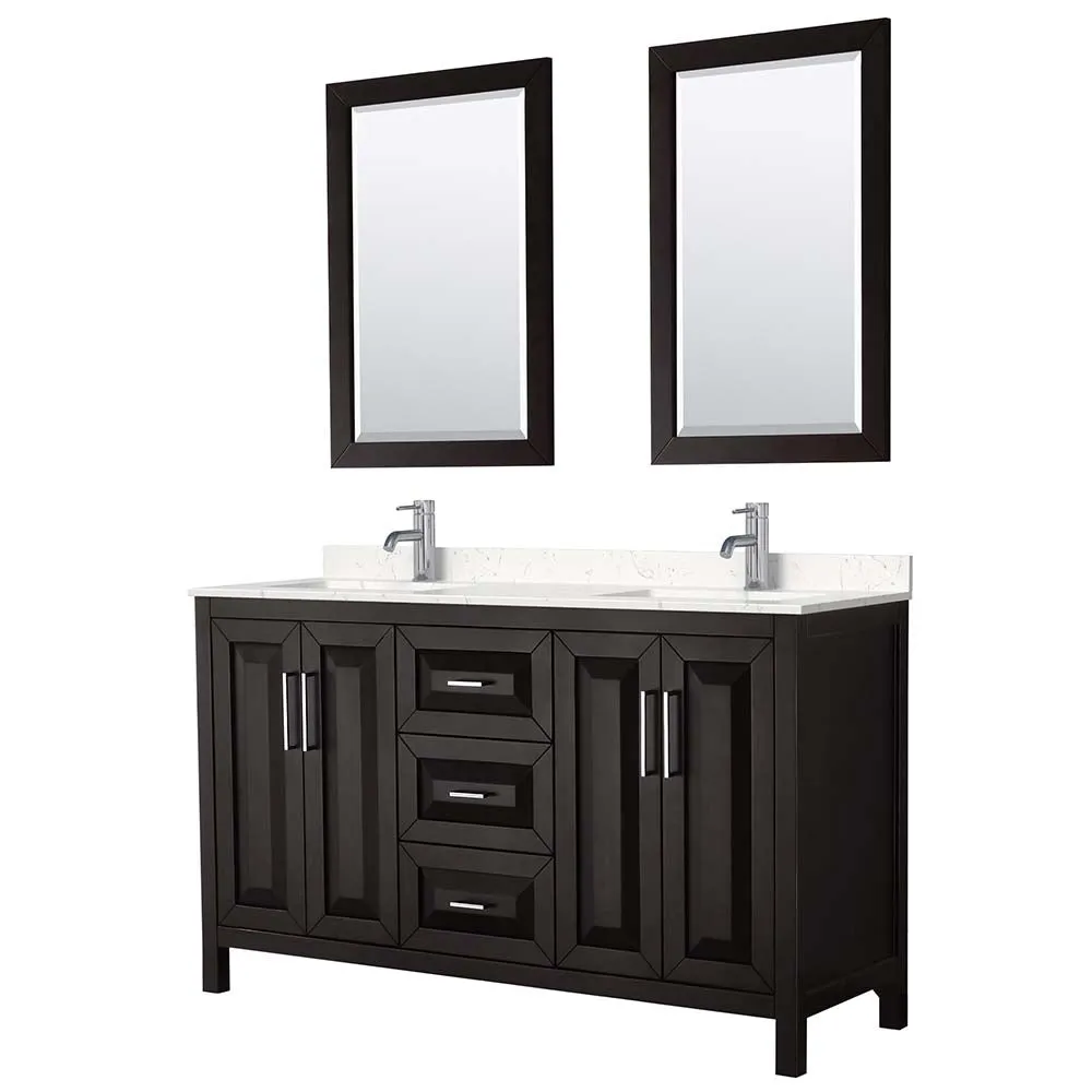 Daria 60 Inch Double Bathroom Vanity in Dark Espresso