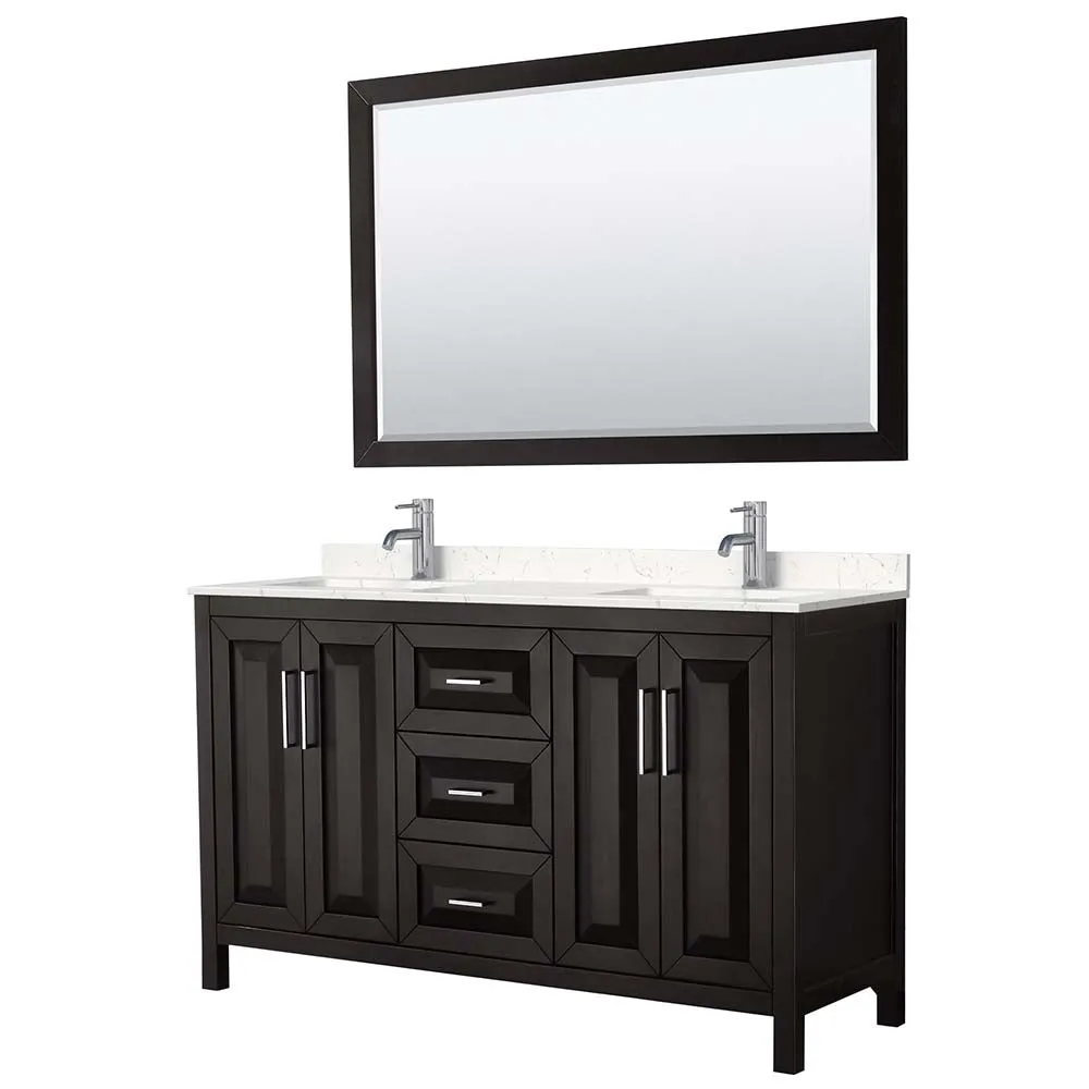 Daria 60 Inch Double Bathroom Vanity in Dark Espresso