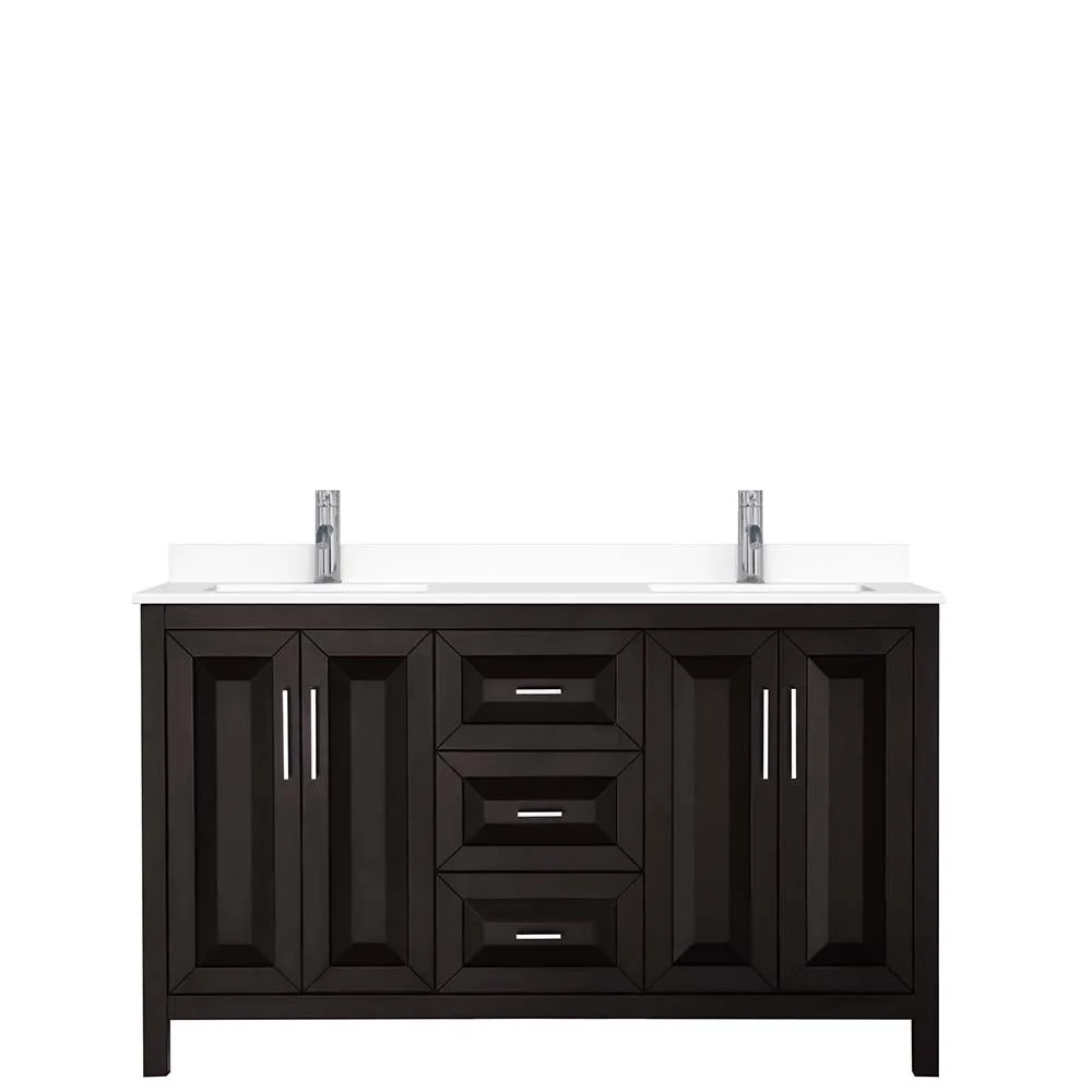 Daria 60 Inch Double Bathroom Vanity in Dark Espresso