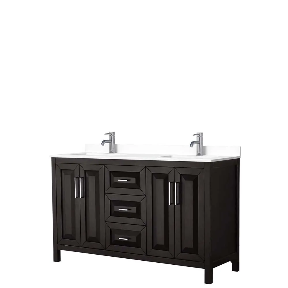 Daria 60 Inch Double Bathroom Vanity in Dark Espresso