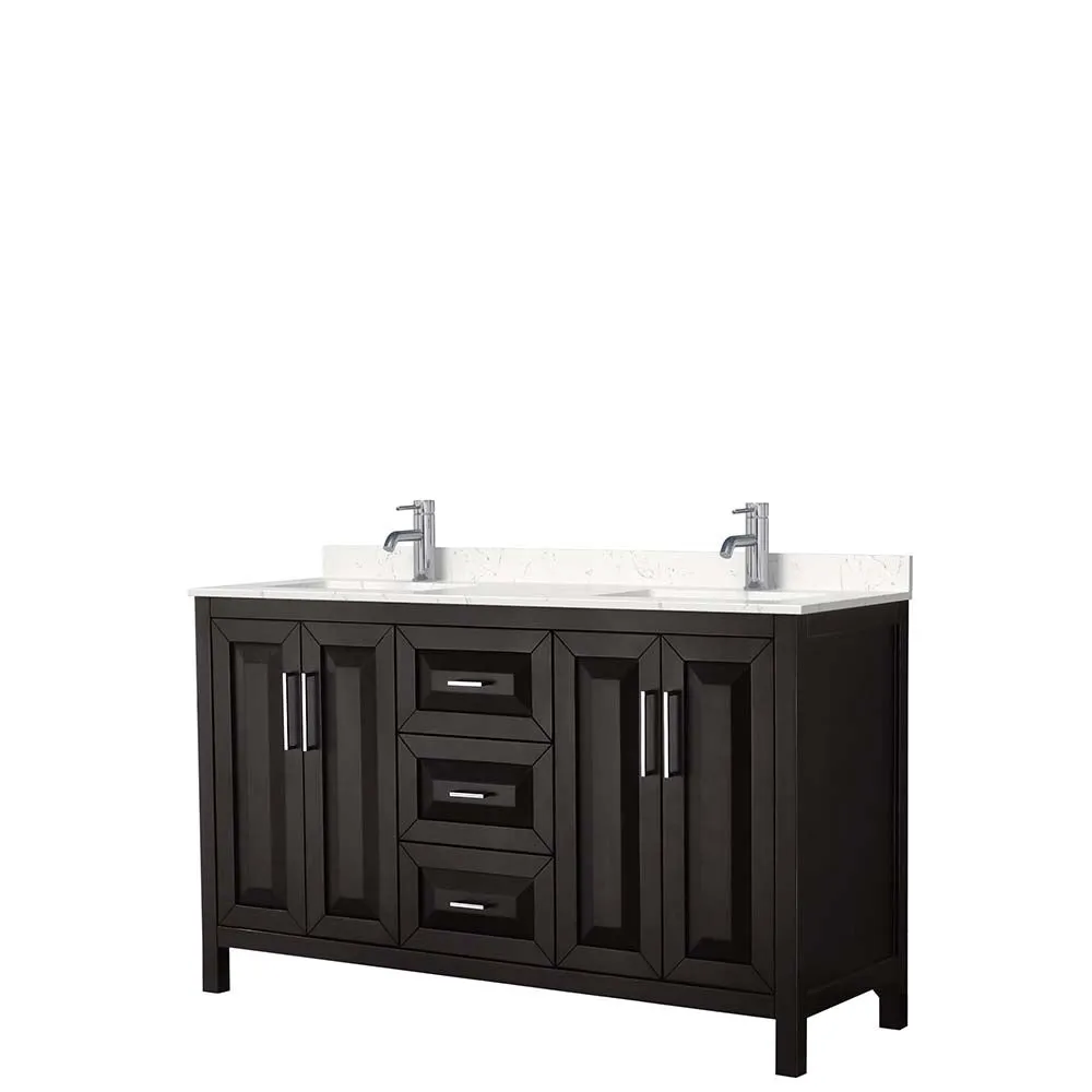 Daria 60 Inch Double Bathroom Vanity in Dark Espresso