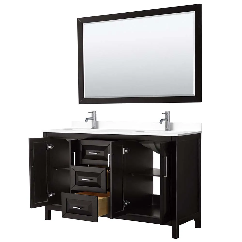 Daria 60 Inch Double Bathroom Vanity in Dark Espresso