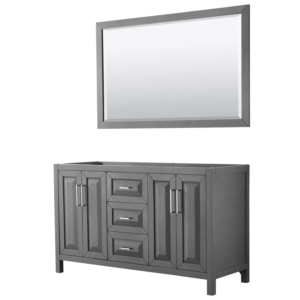 Daria 60 Inch Double Bathroom Vanity in Dark Gray