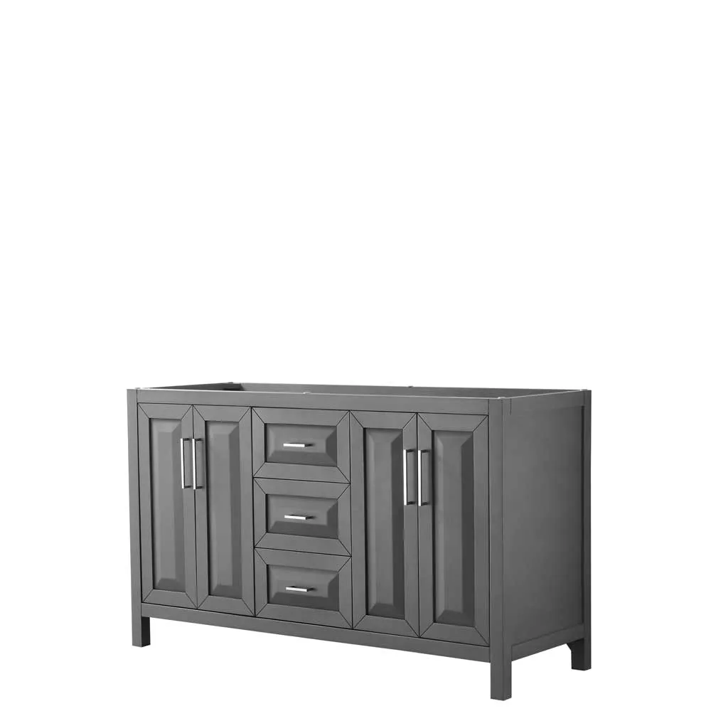 Daria 60 Inch Double Bathroom Vanity in Dark Gray