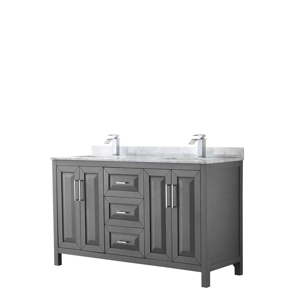 Daria 60 Inch Double Bathroom Vanity in Dark Gray