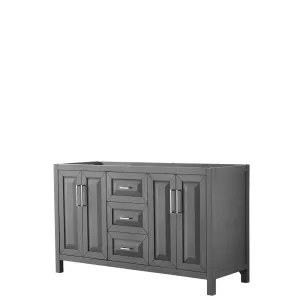 Daria 60 Inch Double Bathroom Vanity in Dark Gray