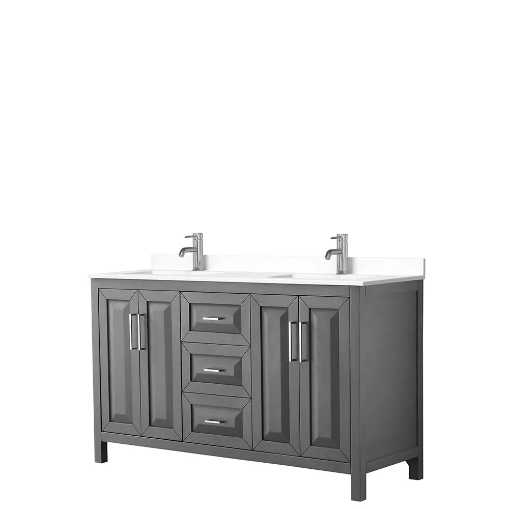 Daria 60 Inch Double Bathroom Vanity in Dark Gray