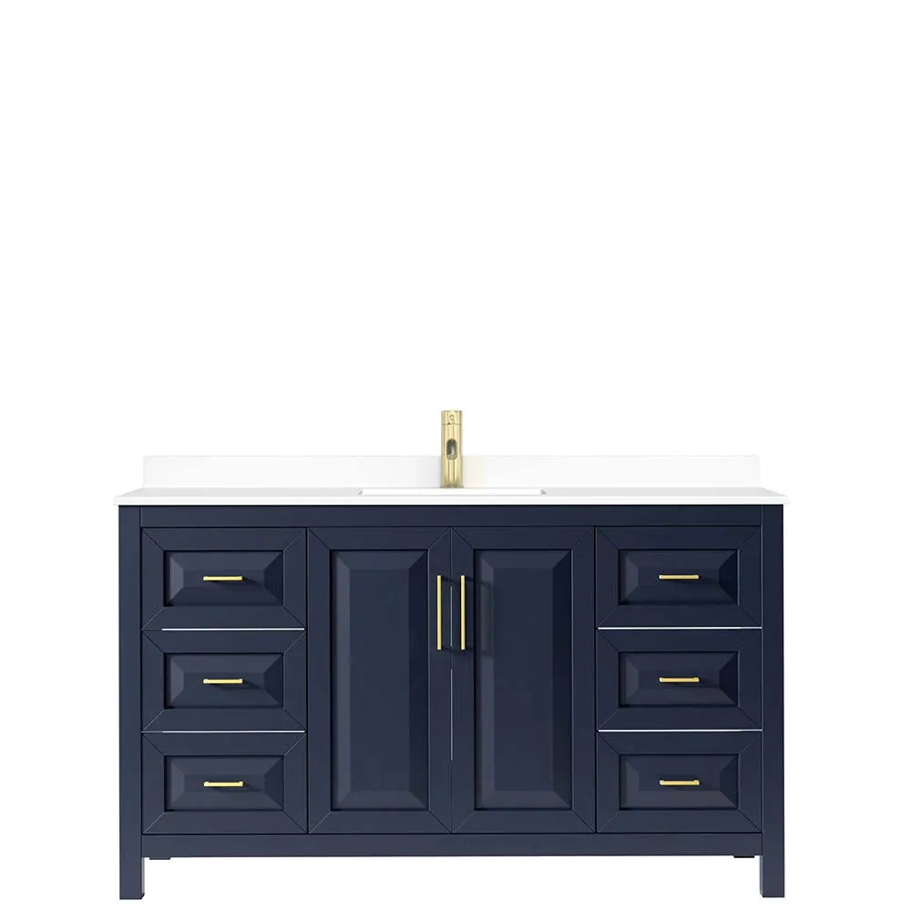 Daria 60 Inch Single Bathroom Vanity in Dark Blue
