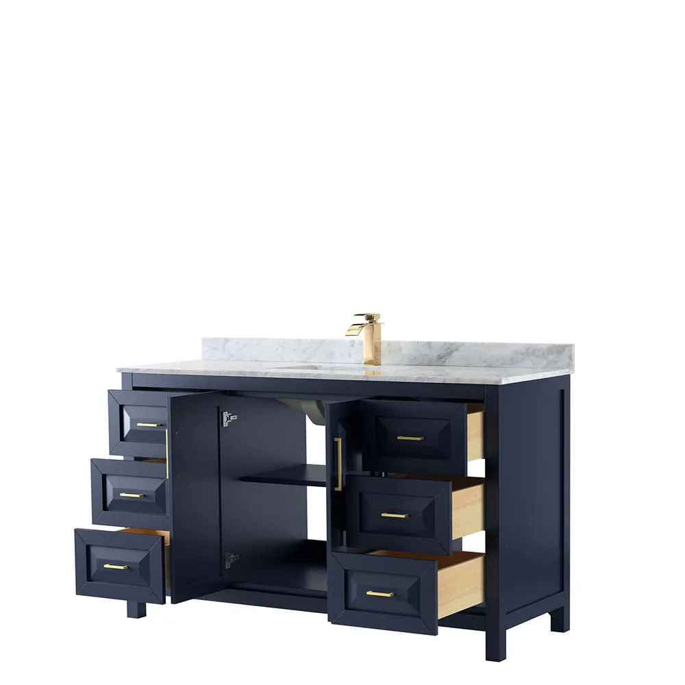 Daria 60 Inch Single Bathroom Vanity in Dark Blue