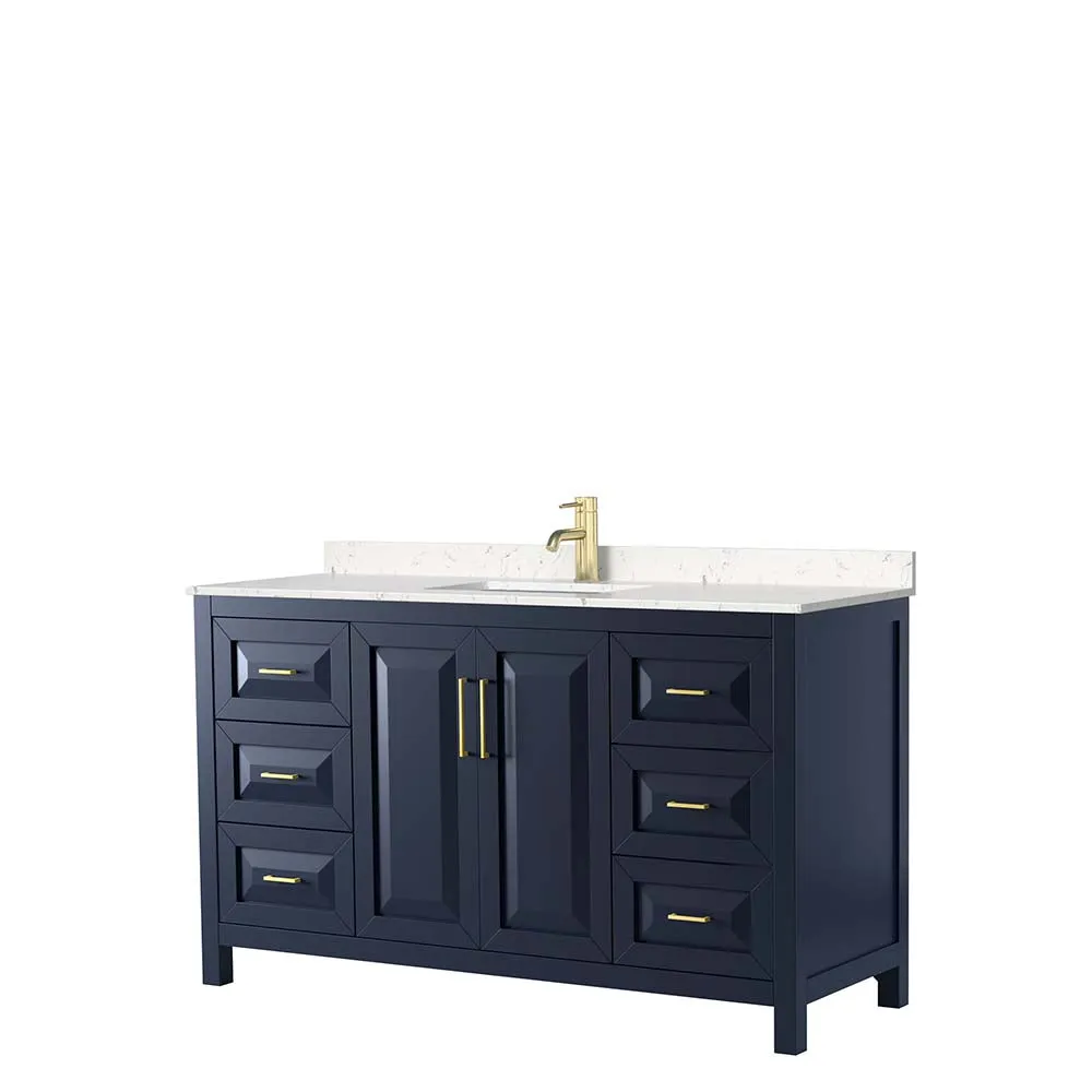 Daria 60 Inch Single Bathroom Vanity in Dark Blue