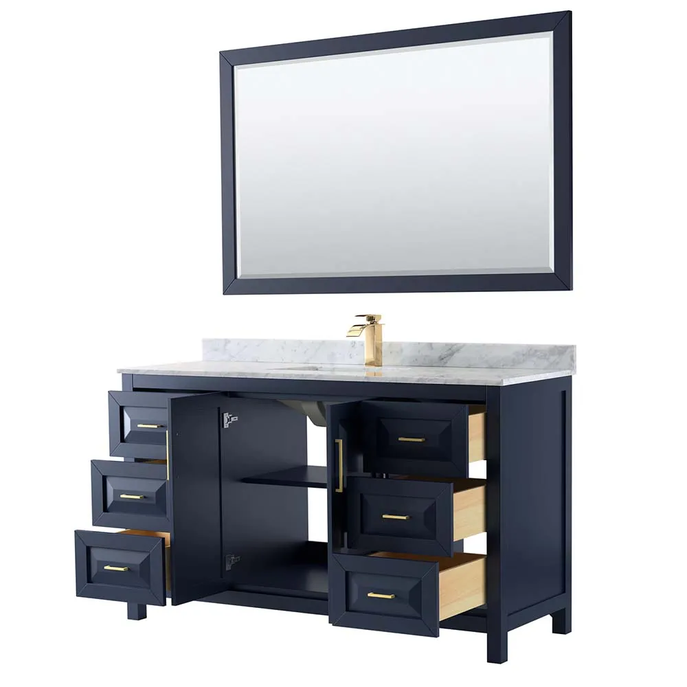 Daria 60 Inch Single Bathroom Vanity in Dark Blue
