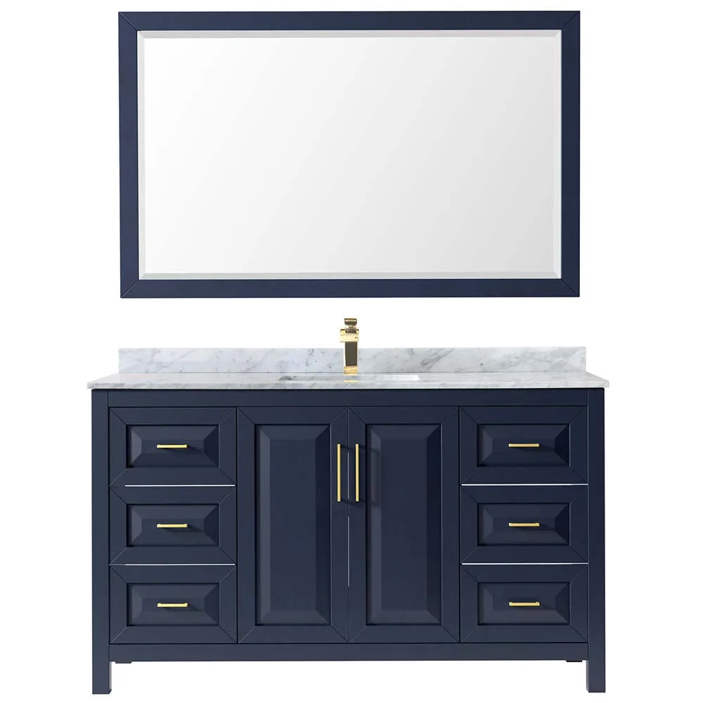 Daria 60 Inch Single Bathroom Vanity in Dark Blue