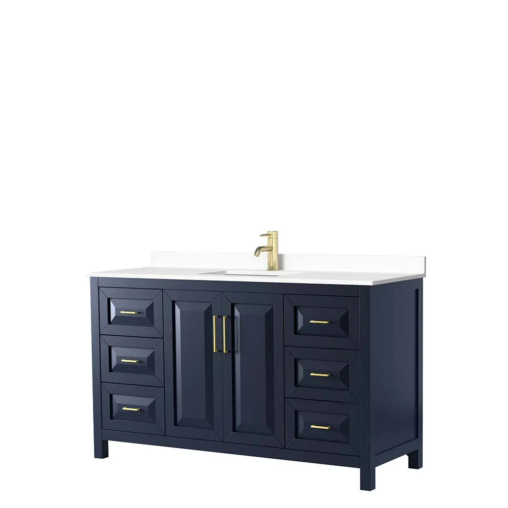 Daria 60 Inch Single Bathroom Vanity in Dark Blue