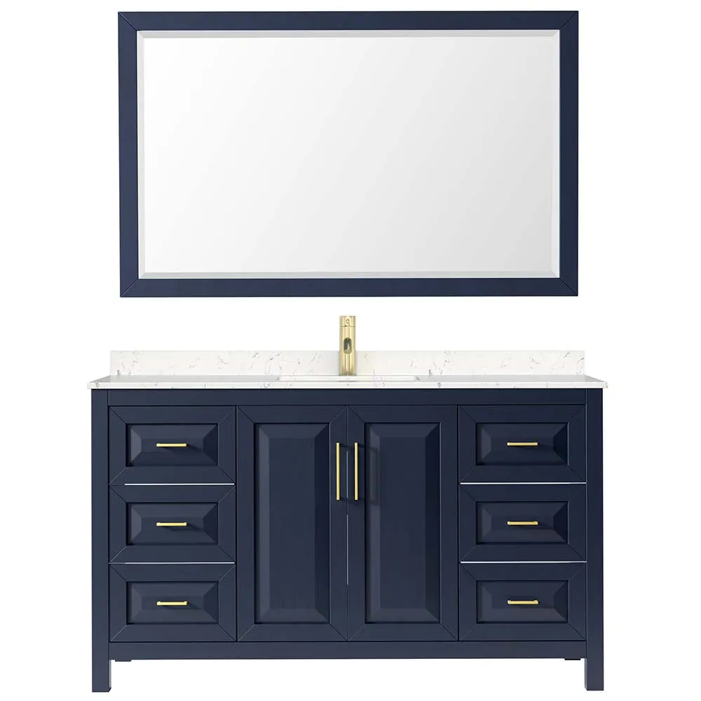 Daria 60 Inch Single Bathroom Vanity in Dark Blue