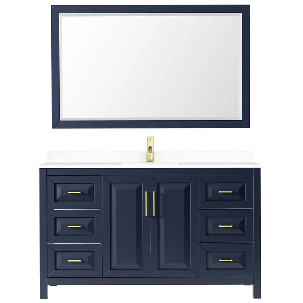 Daria 60 Inch Single Bathroom Vanity in Dark Blue